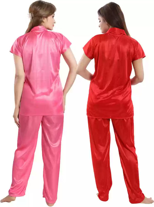 Comfortable Nightwear for Women Short Sleeve Shirt and Pant - Night Dress For Women.
